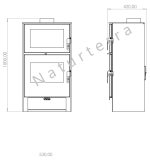 VERSO F Kaminofen mit Backfach 9 kW  Thermometer Bauart 1 EEK A+ BImSchV 2