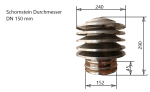 Lamellenhaube Kaminaufsatz DN 150 mm Kaminabdeckung Edelstahl Schornsteinaufsatz Kaminhaube Kaminhut